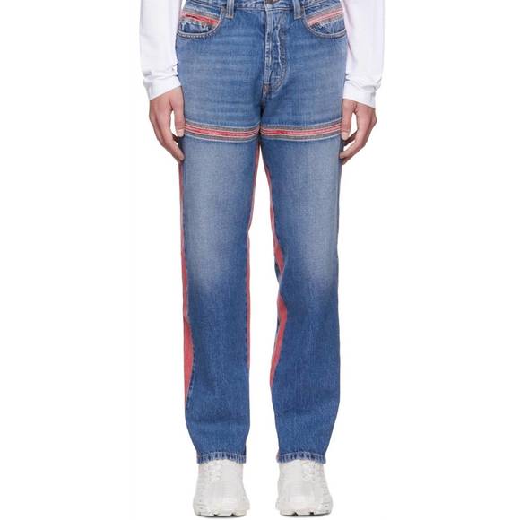 NEW DIESEL d-mand mid-rise straight leg jeans in blue
